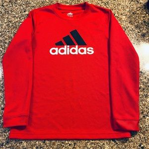 Boys Red 10/12 Adidas - Like New - long sleeve shirt